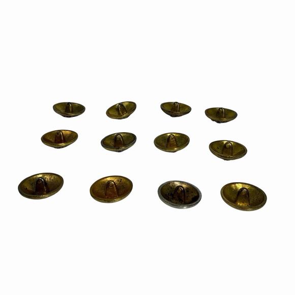 Lot 12 Metal Crest Shank Buttons Antique Gold Tone 0.91 in Sewing Crafts Blazer - Picture 3 of 7